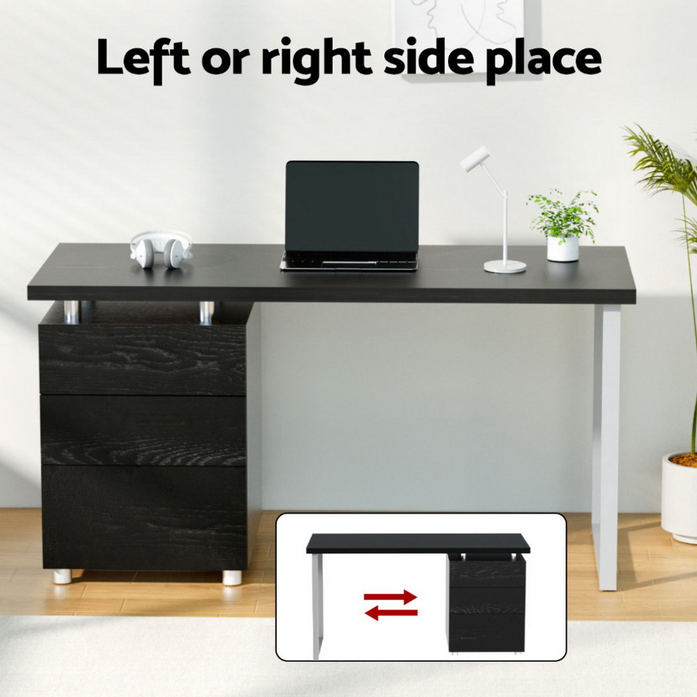 Artiss Computer Desk Drawer Black 140CM - Image 4