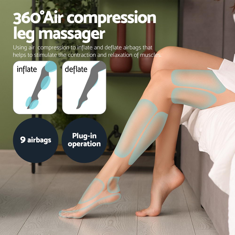 Livemor Foot Massager Leg Knee Massager with Air Compression 3 Massage Modes Heating - Image 4