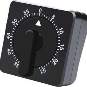 Kitchen Timer - Analog Kitchen Timer - Mechanical Kitchen Timer - 60 Minutes - Kitchen Gadget - Timer - Cooking Timer - Kitchen Tool - Suitable for Baking, Pastry, Cooking Eggs - Black