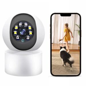 Security Camera, Upgrade Indoor Security Camera 3MP WiFi Camera for Home Security Smart WiFi Motion Detection Night Vision 2-Way Audio