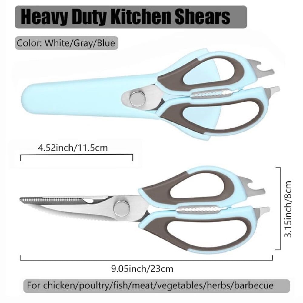 2 Pcs Heavy Duty Kitchen Shears,Kitchen Shears Come Apart,Kitchen Scissors with Magnetic Holder,Stainless Steel Multi-function Kitchen Scissors for Food,Ultra Sharp Food Cooking Scissors - Image 2