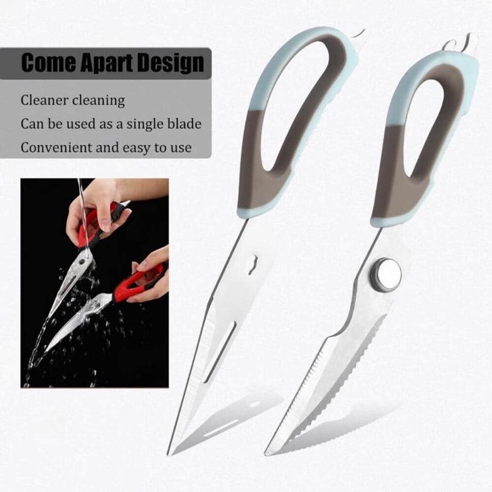 2 Pcs Heavy Duty Kitchen Shears,Kitchen Shears Come Apart,Kitchen Scissors with Magnetic Holder,Stainless Steel Multi-function Kitchen Scissors for Food,Ultra Sharp Food Cooking Scissors - Image 4