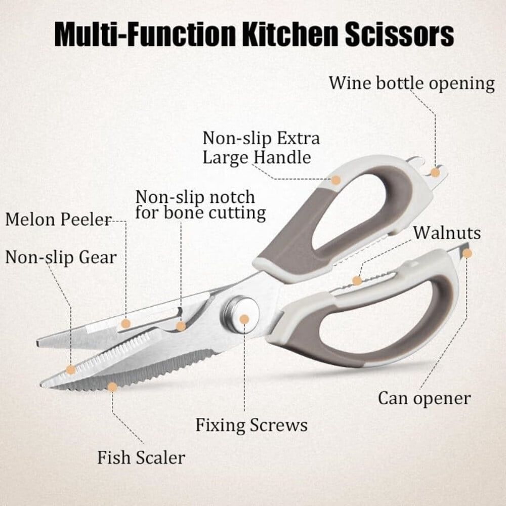 2 Pcs Heavy Duty Kitchen Shears,Kitchen Shears Come Apart,Kitchen Scissors with Magnetic Holder,Stainless Steel Multi-function Kitchen Scissors for Food,Ultra Sharp Food Cooking Scissors - Image 5