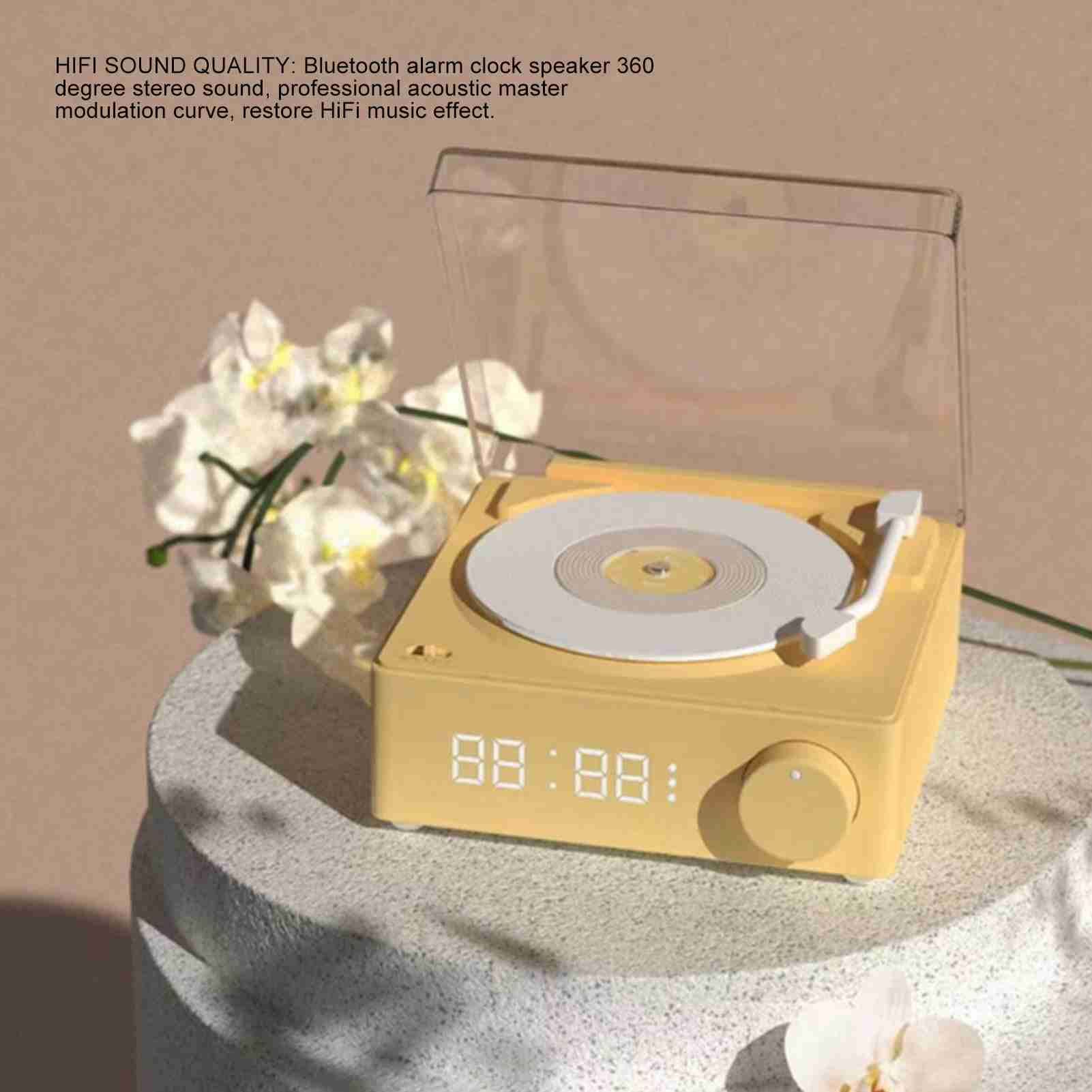 Record Player Style Bluetooth Speaker Phonograph Style Retro Bluetooth Speaker Yellow Cute Look Gift for Girls Good Bass - Image 4