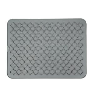 Mat-Kitchen Dish Drying Pad Heat Resistant Mat-Kitchen Gadgets Kitchen Accessories Kitchen Small Appliances (12" x 16, GREY)