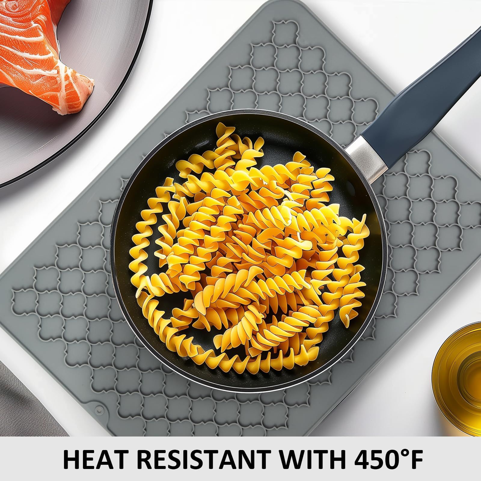 Mat-Kitchen Dish Drying Pad Heat Resistant Mat-Kitchen Gadgets Kitchen Accessories Kitchen Small Appliances (12" x 16, GREY) - Image 2
