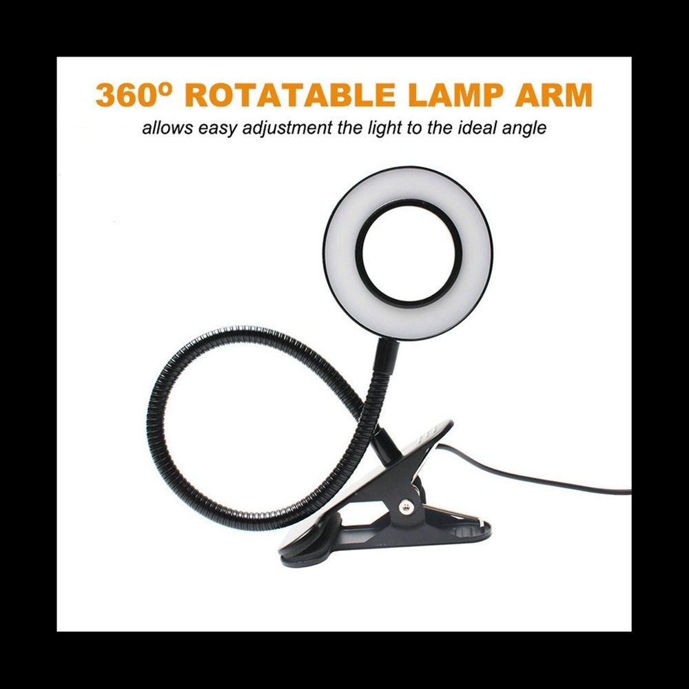 48 LED Desk Lamp Clip on Desk Lamp 360°Flexible Reading Table Light Eye-Caring USB Clamp Lamp for Bed Desk Workbench-A - Image 2