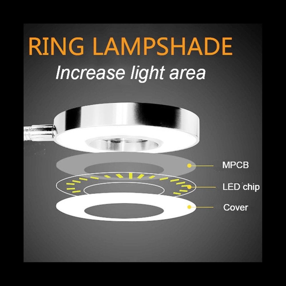48 LED Desk Lamp Clip on Desk Lamp 360°Flexible Reading Table Light Eye-Caring USB Clamp Lamp for Bed Desk Workbench-A - Image 4