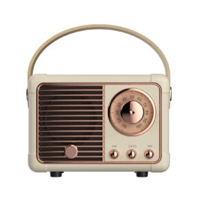 Retro Bluetooth Speaker, Vintage Decor, Small Wireless Bluetooth Speaker, Cute Old Fashion Style for Kitchen Desk Bedroom Office