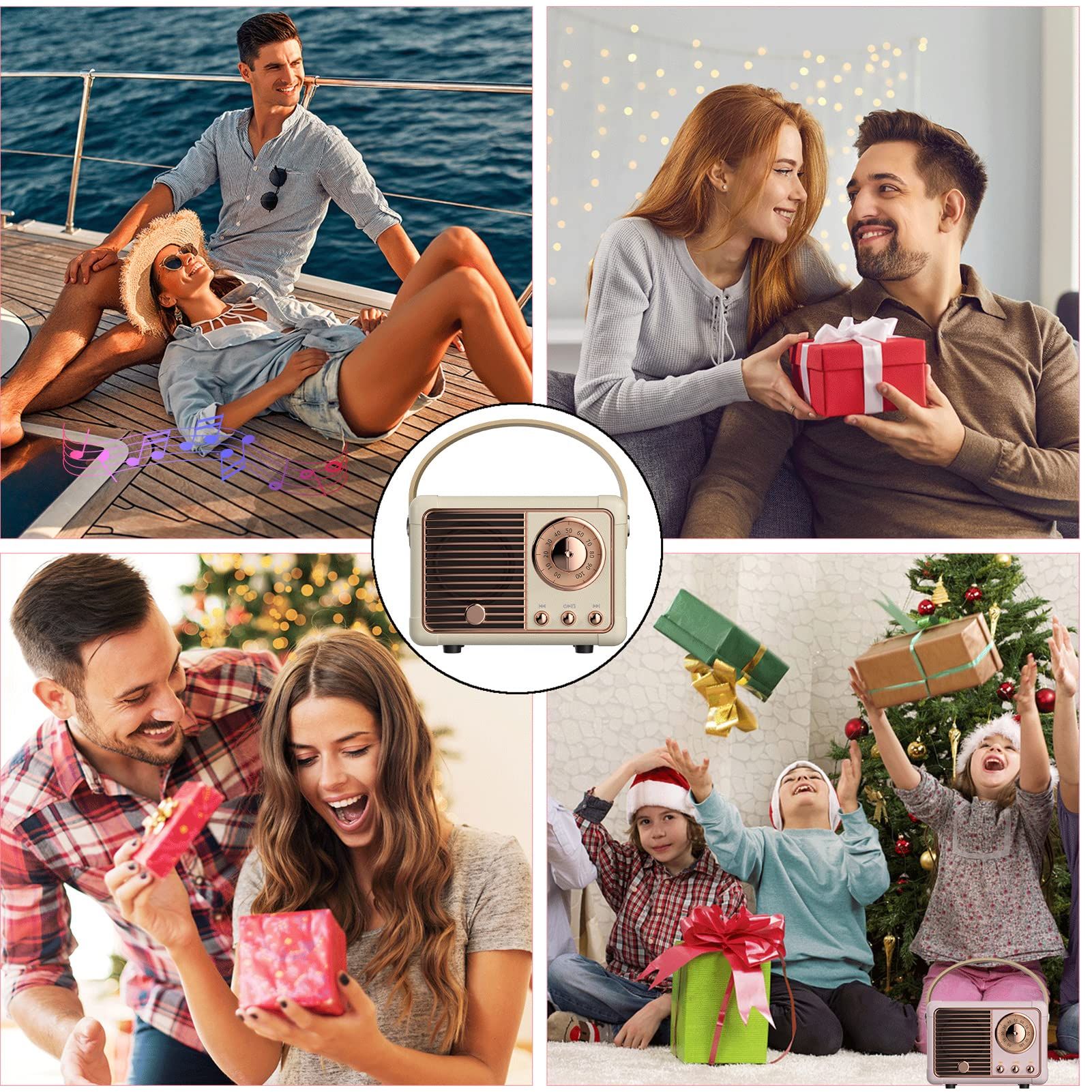 Retro Bluetooth Speaker, Vintage Decor, Small Wireless Bluetooth Speaker, Cute Old Fashion Style for Kitchen Desk Bedroom Office - Image 5