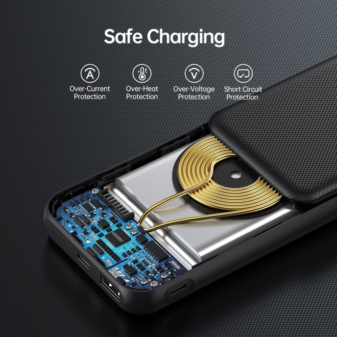 Choetech B650-CC Power Bank 10000mAh with Wireles Power Bank (Black) - Image 5